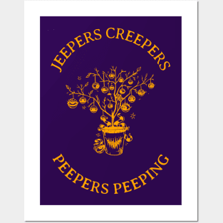 “Jeepers Creepers Peepers Peeping” Tree of Eyes Posters and Art